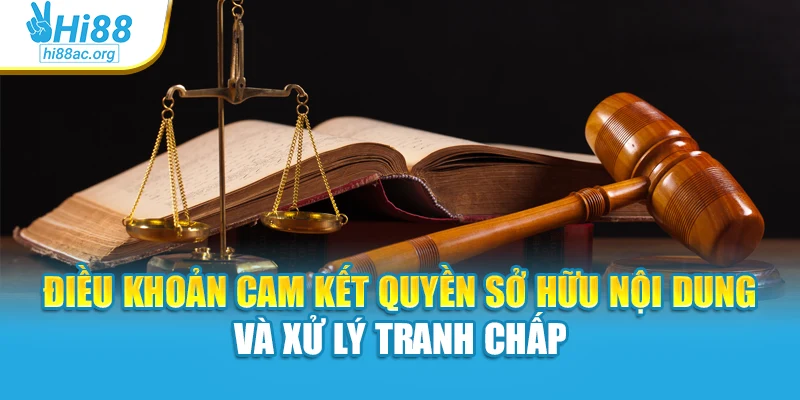 Điều khoản cam kết quyền sở hữu nội dung và xử lý tranh chấp